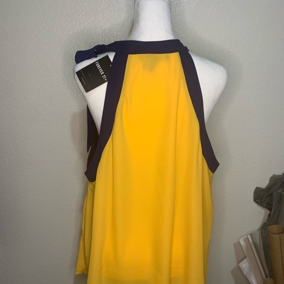 Plus size 2X side neck tie, muscle look; yellow and navy blue, Forever 21. NWT - Picture 5 of 8